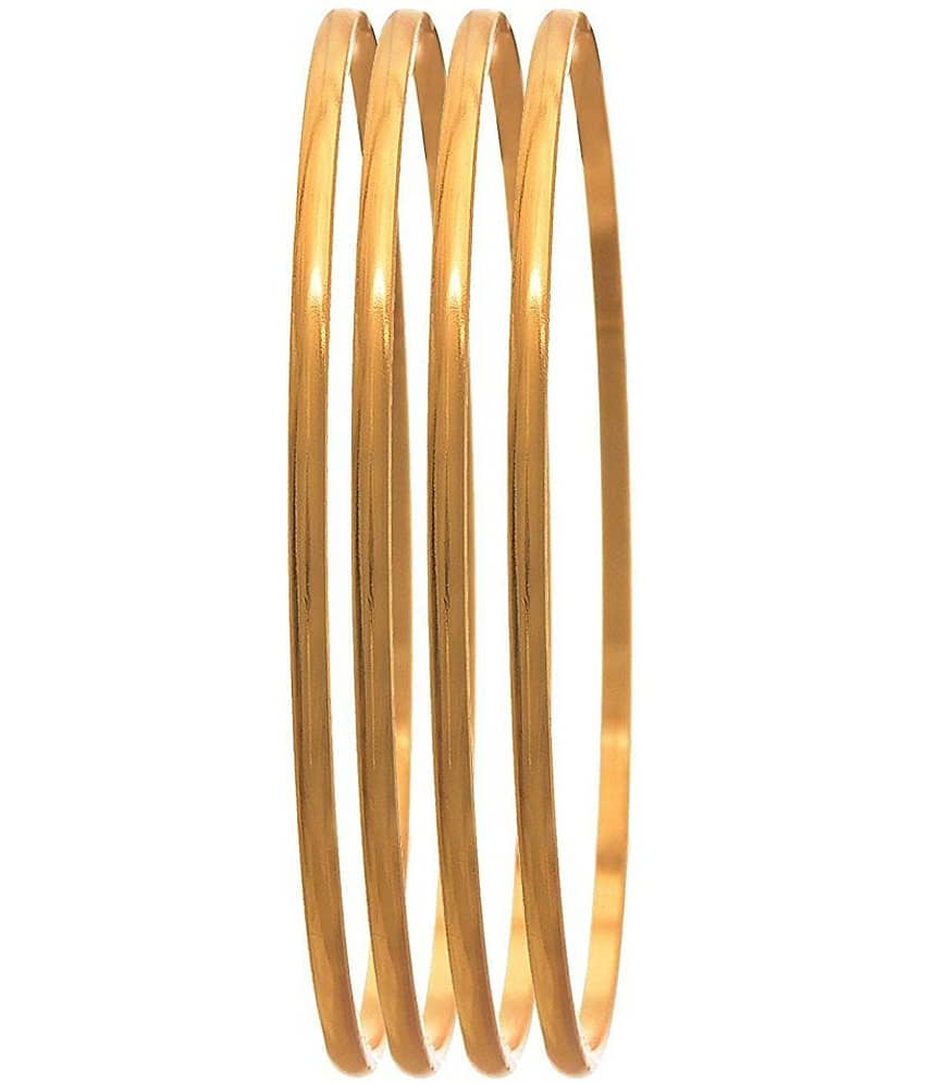 Jfl - Jewellery For Less Traditional Ethnic One Gram Gold Plated Bangle Set For Girls & Women - (Set Of 4) view 2
