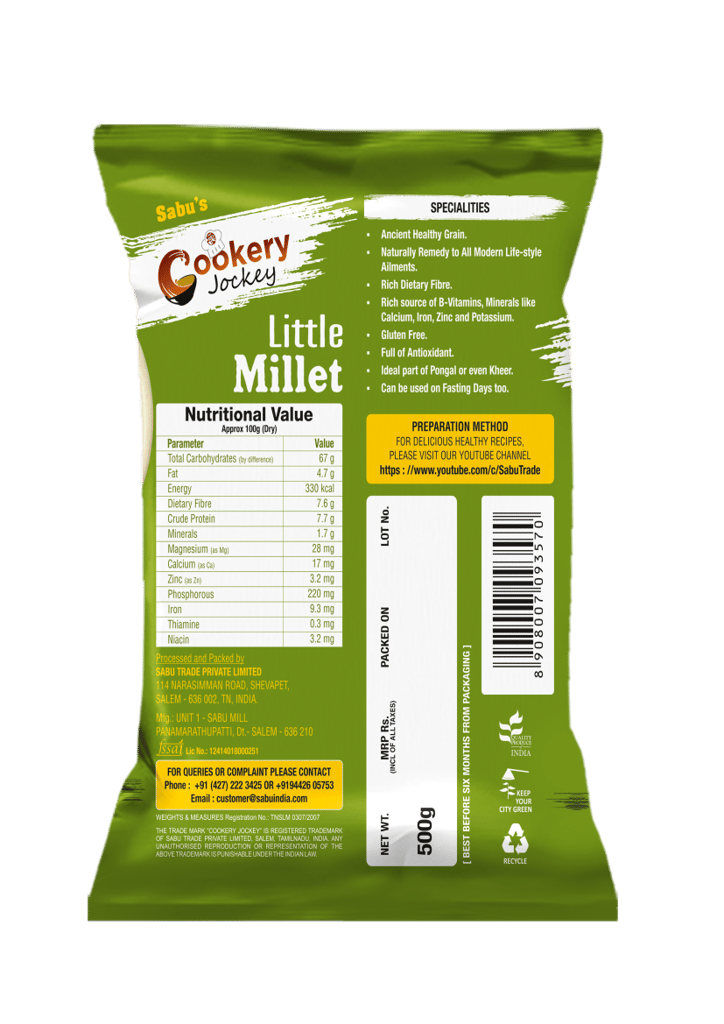 COOKERY JOCKEY LITTLE MILLET 500GM view 2