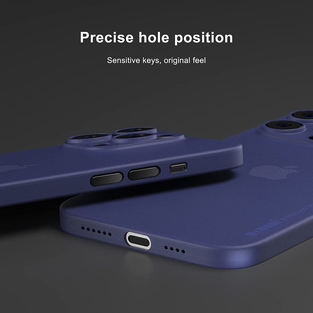 Memumi Ultra Slim 0.3mm Back Cover Case for Apple iPhone 14 Pro (6.1") - Blue view 2