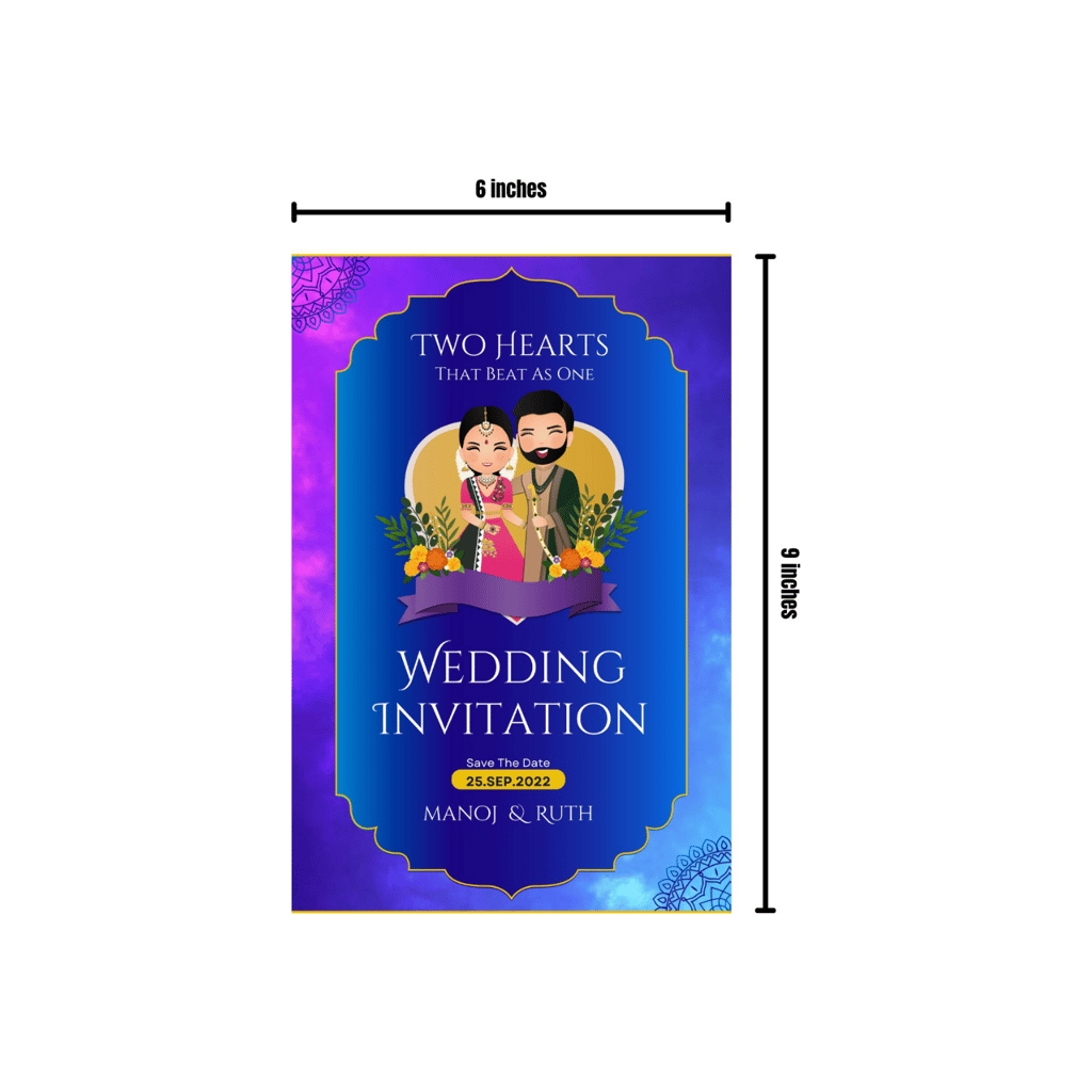Elegant Customised Multicolour Wedding Invitation Card ( Pack of 52) view 2