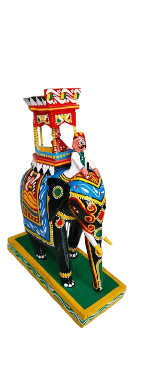 Kondapalli wood elephant blue colour toy view 2