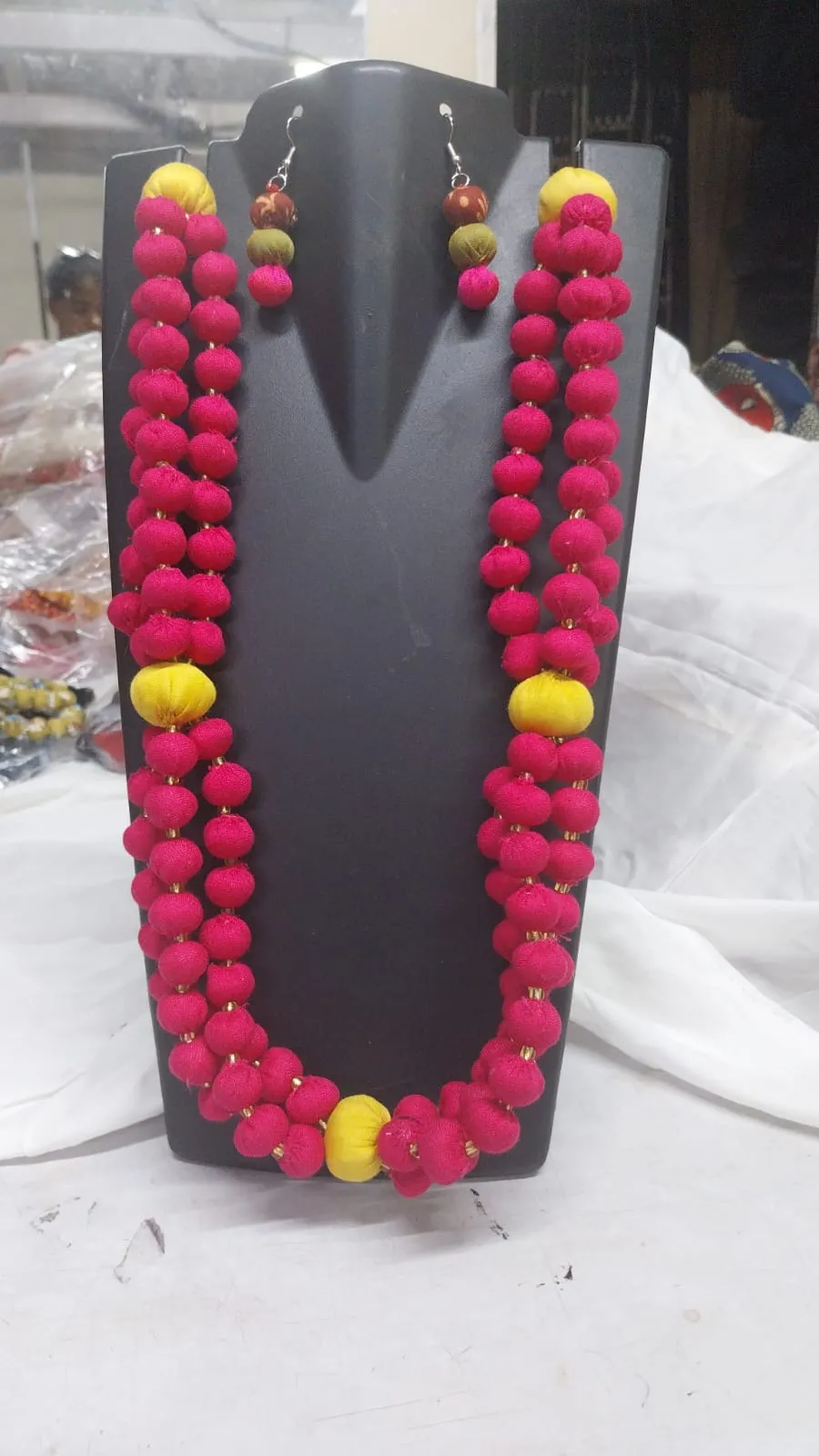 kalamkari handmade jewellery.Pink