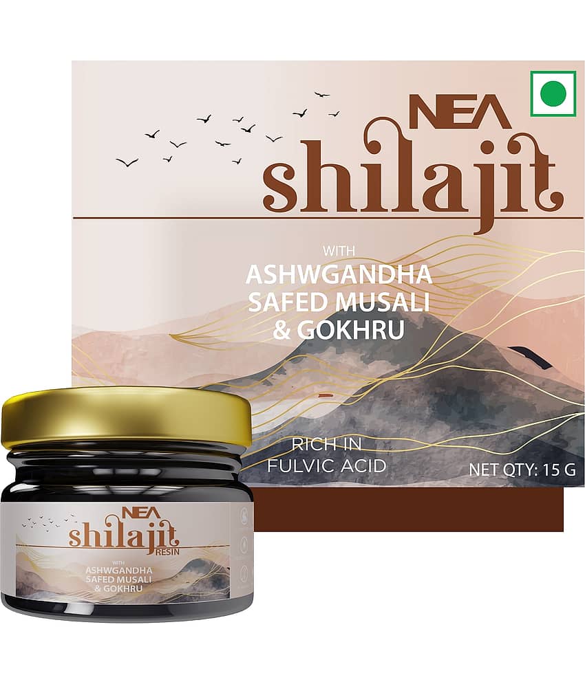 Nea Ayurvedic Pure Shilajit Resin with Ashwagandha, Safed Musli, Gokhru