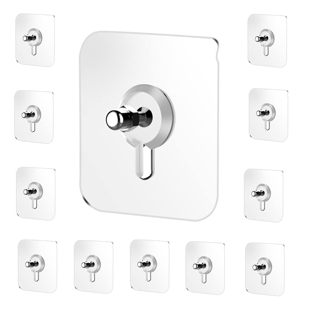 10 Pcs Adhesive Wall Hooks Nail-Free Seamless Hooks for Hanging | No Drilling, Waterproof, Heavy Duty (10KG) | Transparent PVC & Stainless Steel Hooks for Kitchen, Bathroom & Home Use view 2