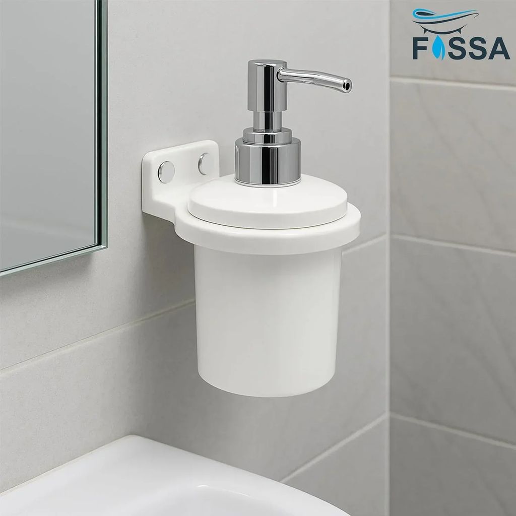 White Soap Dispenser Unbreakable Abs Ceramic Finish (RW-124)