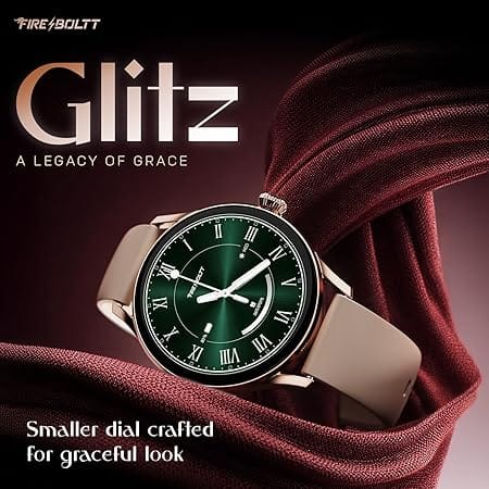 Fire-Boltt Glitz Women Smart Watch with 1.19” AMOLED Display, Bluetooth Calling, Rotating Crown, Always On Display, 1000 Nits Brightness, IP68 Waterproof (Sand Beige) view 2