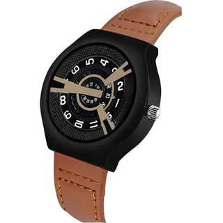 HRV Men's Round Dial Black Strap Analog Watch view 2