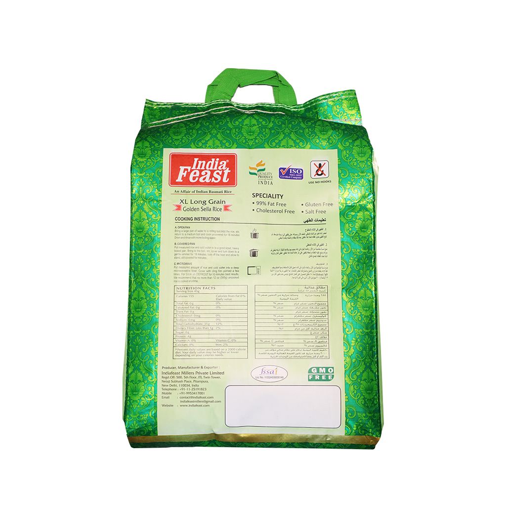 Indiafeast 1121 Golden Sella Basmati Rice-10kg (Long Grain) view 2