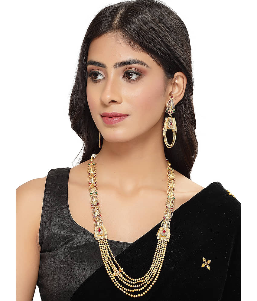 Sukkhi Gold Alloy Necklace Set ( Pack of 1 ) view 2