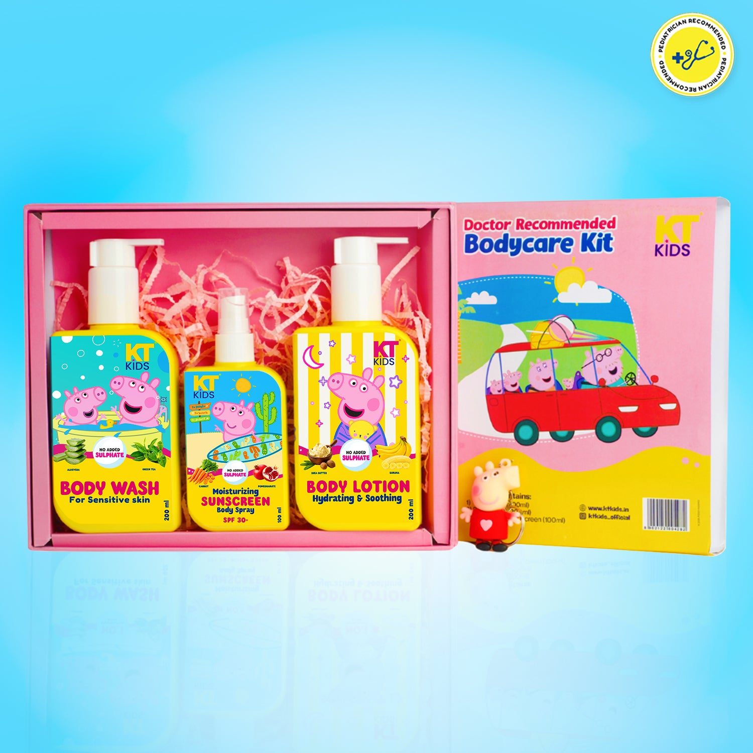 KT Kids Peppa Pig Kids Hair Care Kit with Fancy Gift Bag + Free Peppa Pig Keychain - 500ml