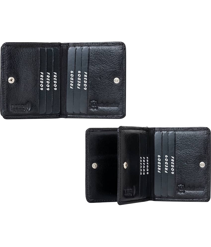 HIDEFLIX Leather Solid Men's Money Clipper With 6 Slots For Card ( Black , Pack of 1 ) view 2