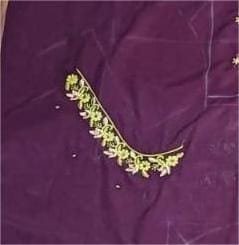 Purple Blouse with Floral Embroidery - Elegant & Exquisite view 2