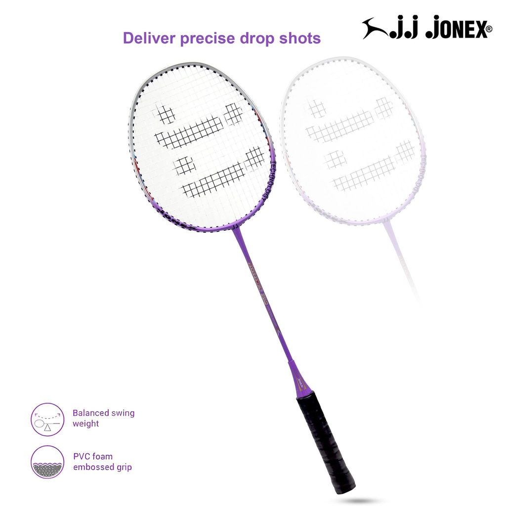 JJ Jonex LX-8 Badminton Racket Aluminium Badminton Racket with Full Cover | One-Piece Frame, PVC Foam Embossed Grip for Comfortable Feel, Balanced Swing Weight for Power & Control view 2