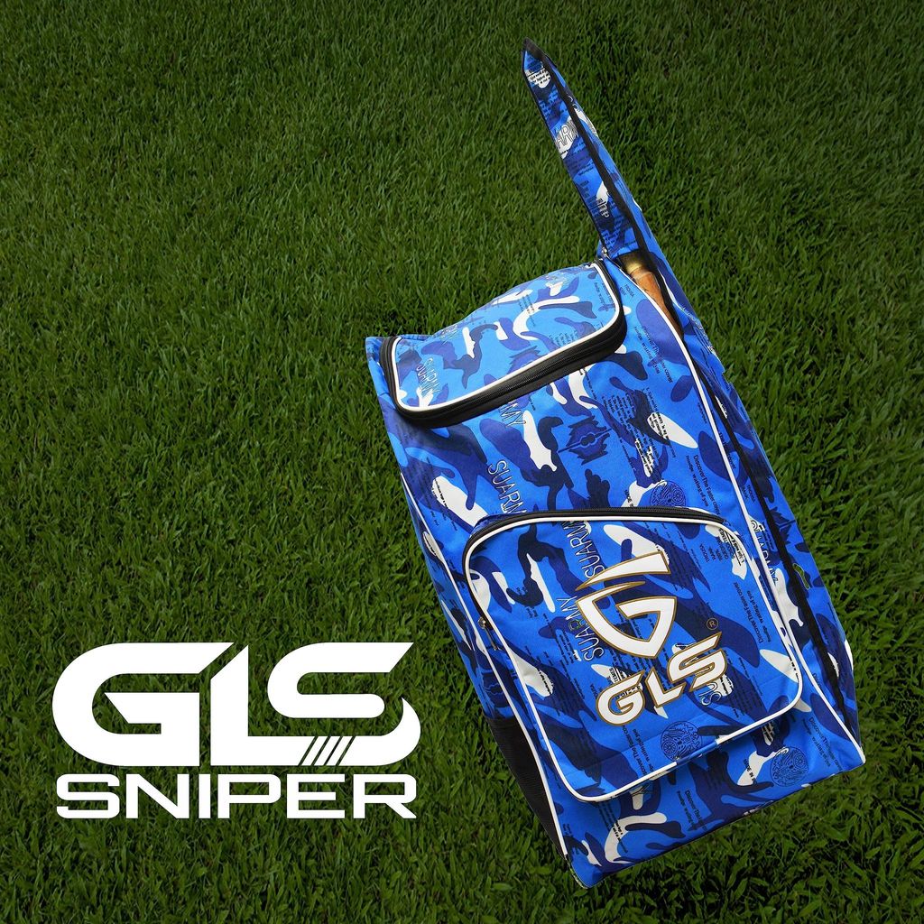 GLS Sniper Duffle Cricket Kit Bag with One Side Bat Sleeve (Blue) view 2