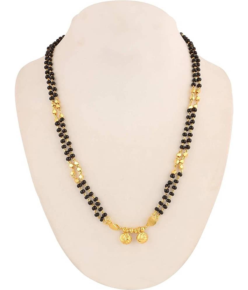 shankhraj mall gold plated black bead short mangalsutra for women-10024 view 2