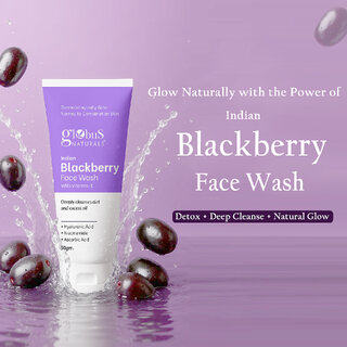 Globus Naturals Indian Blackberry Face Wash with Vitamin E For Deeply Cleanses Dirt Excess Oil, Suitable for Normal to Combination Skin, 50gm view 2