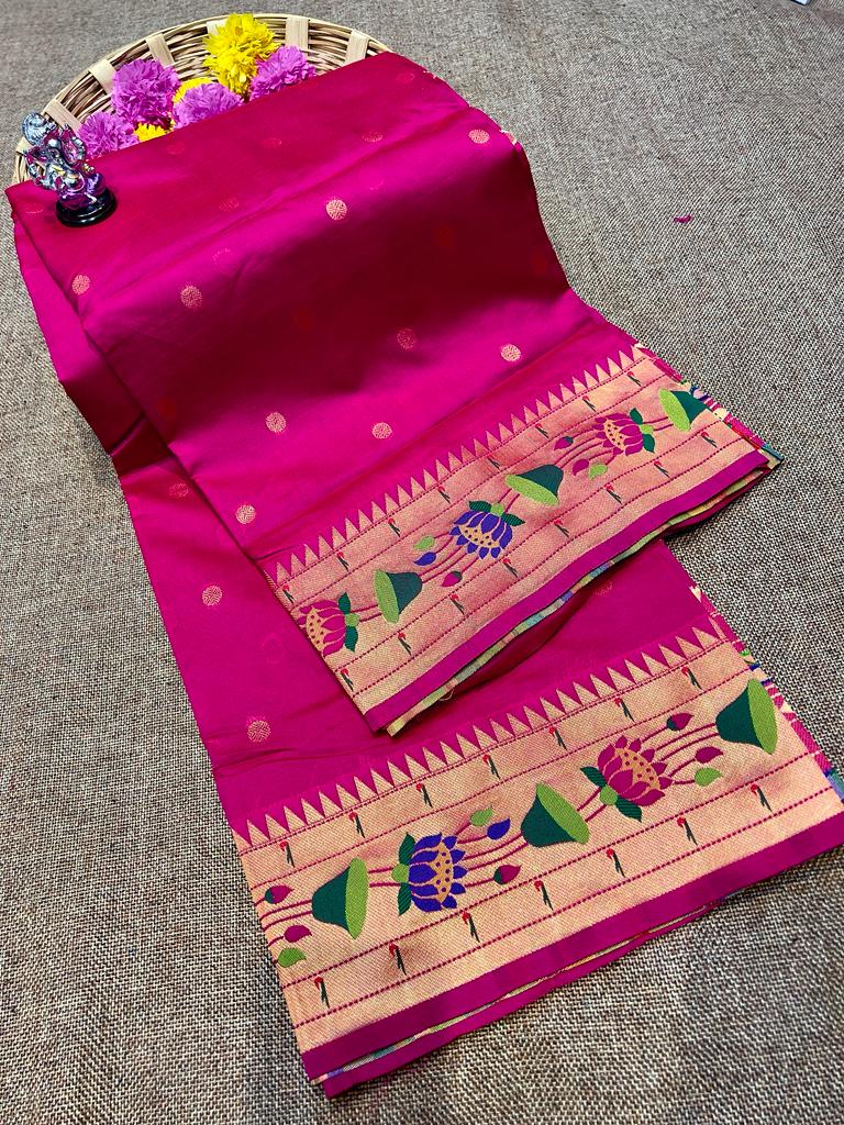 Payal Lotus Border Paithani Soft Tana Silk Sarees