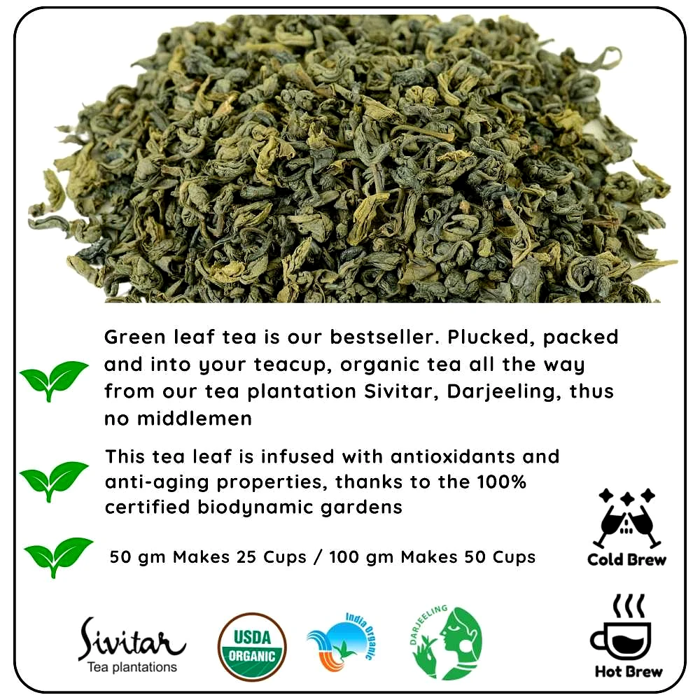 ENERGISING Green Leaf - Boost Energy and Promote Skin Glow (Gm - 100 Gm Makes 50 Cups) by M/S RADHIKAS FINE TEAS AND WHATNOTS view 2
