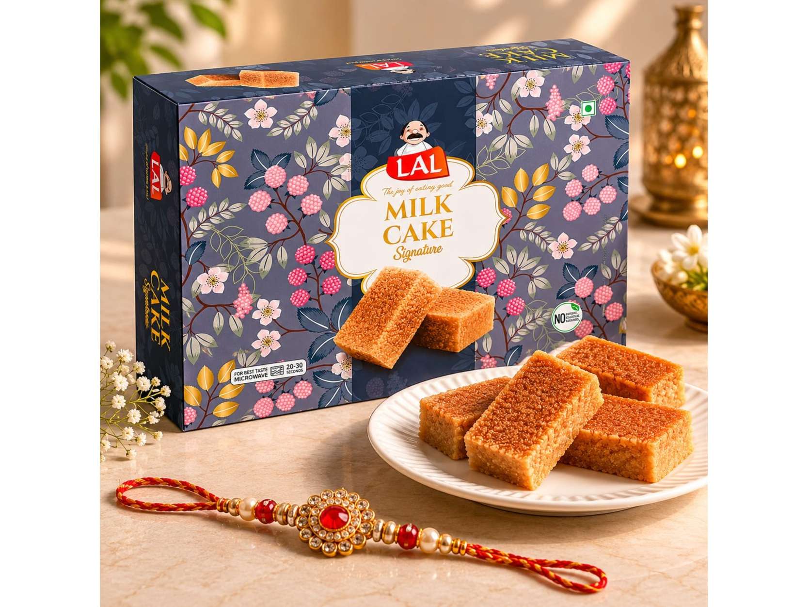 Lal Sweets Milk Cake - 400g (With Rakhi Gift)