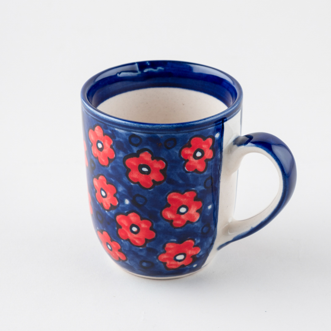 Blue Floral Ceramic Coffee Mug (U) view 2