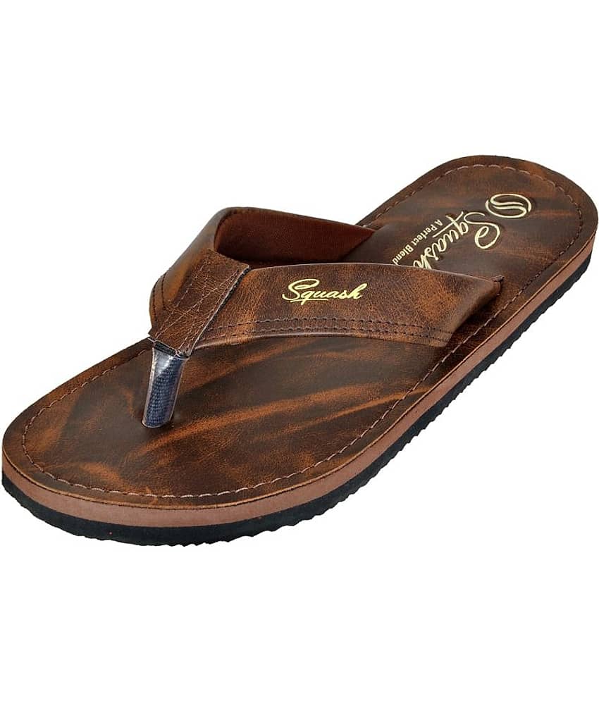 Squash - Tan Synthetic Thong Flip Flop view 2