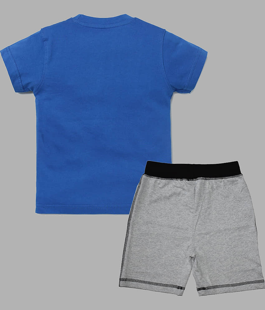 ETCHED DESIGN Pack of 1 Boys Cotton T-Shirt & Shorts Set ( Multicolor ) view 2