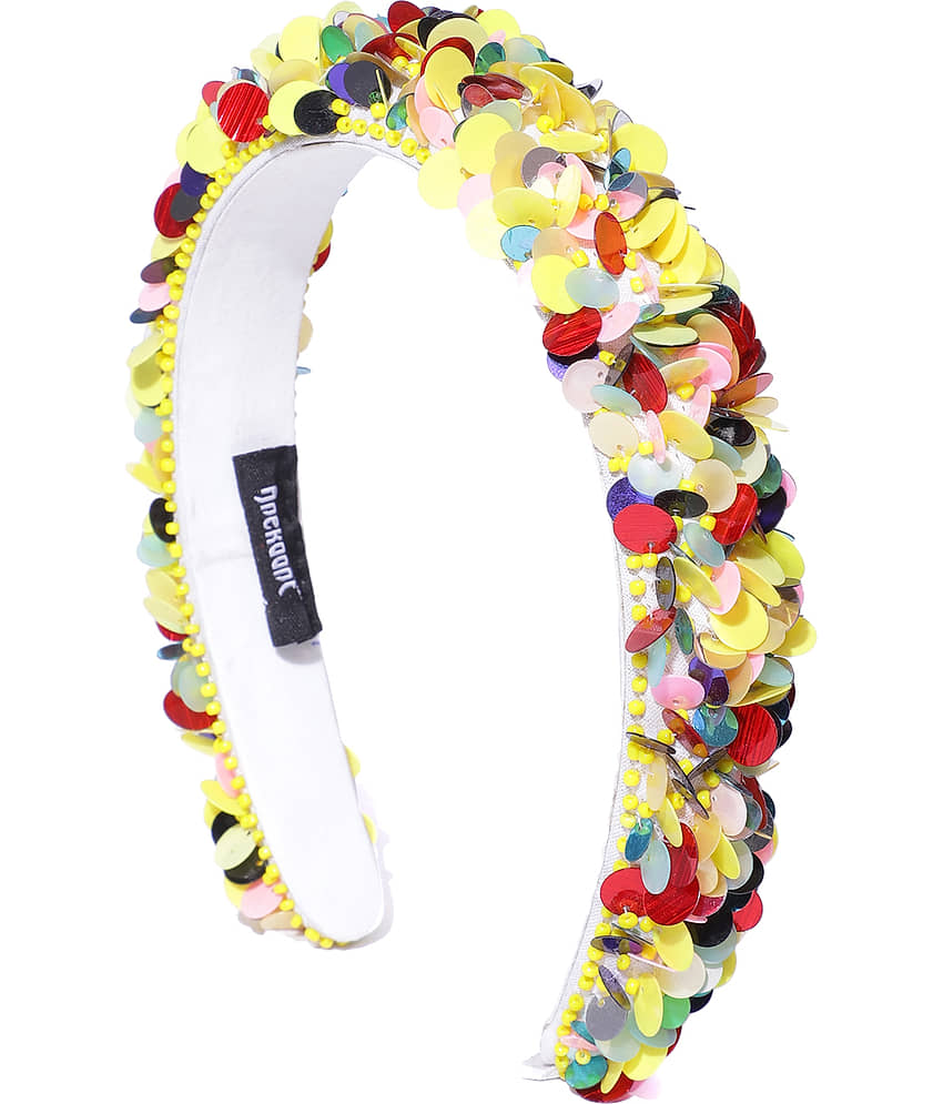 Anekaant Yellow Party Hair Band view 2