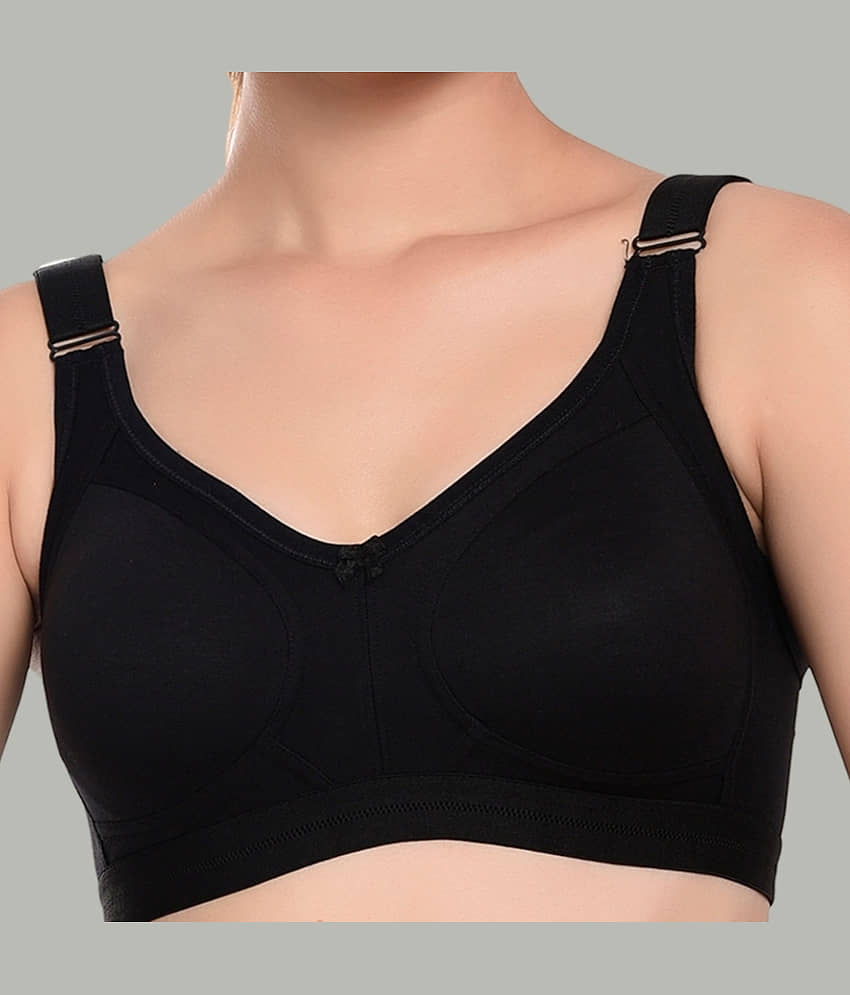 Bruchi Club Pack of 1 Cotton Blend Non Padded Women's Everyday Bra ( Black ) BRC-BR-BAC555 view 2