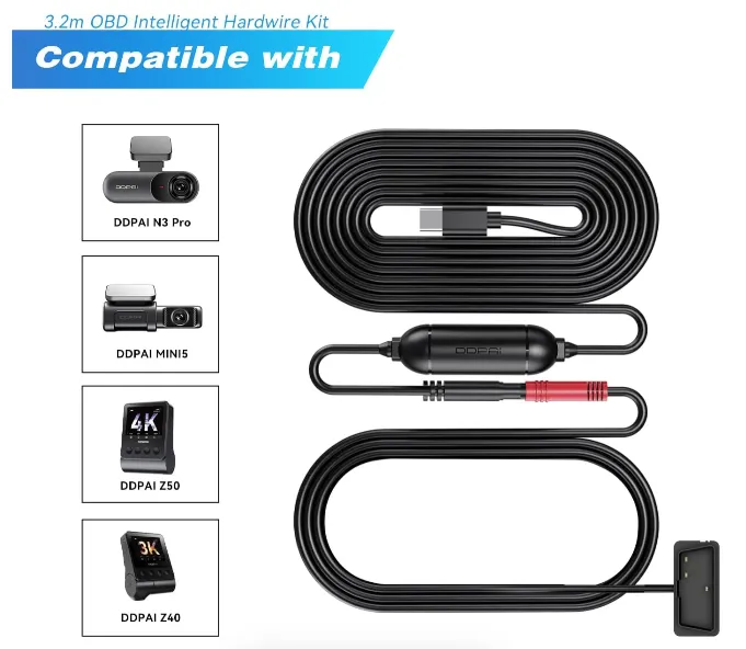 Refurbished DDPAI OBD Hardwire Kit - For Models N1 Dual, N3 Pro, N5 Dual, Z40, Z60, and MINI5 view 2