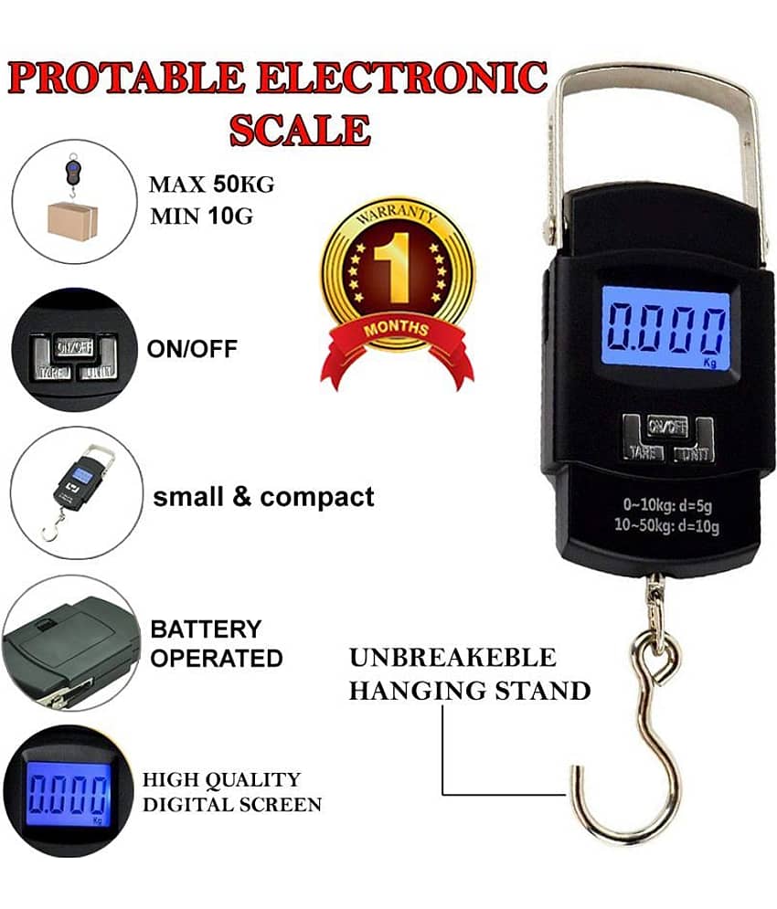 RS Hometown Digital Heavy Duty Portable 50Kg Scale for use 001 Analog Round Weig Digital Kitchen Weighing Scales Weighing Capacity - 50 Kg view 2