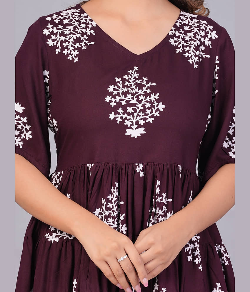 Smien Coffee Rayon Women's Peplum Top ( Pack of 1 ) view 2