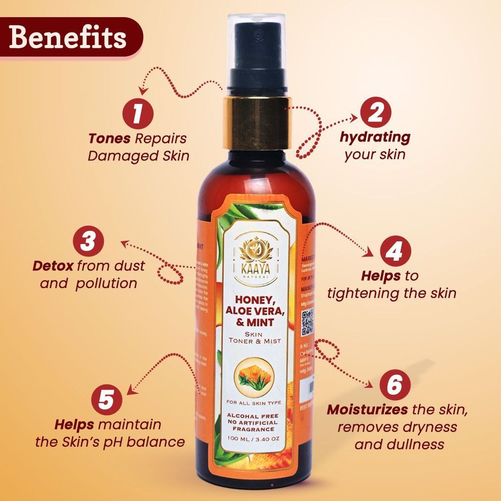 Kaaya Natural Honey, Alovera & Mint Toner & Mist view 2