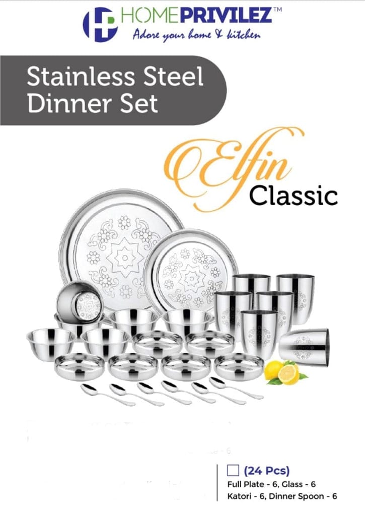 Elfin Classic Stainless Steel Dinner Set (set of 42pcs/24 pcs) (Copy) view 2