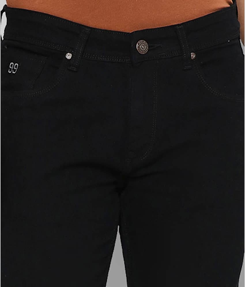 HJ HASASI - Black Cotton Regular Fit Men's Jeans ( Pack of 1 ) view 2