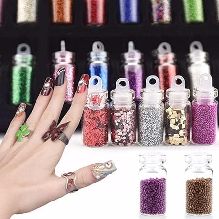 Glitter Set of Nail Decoration, Nail Art Tool for Nail Decoration - 48 Colors - Fine Glitter for Resin, Crafts, Tumblers, Nails, and More (Multicolor) view 2