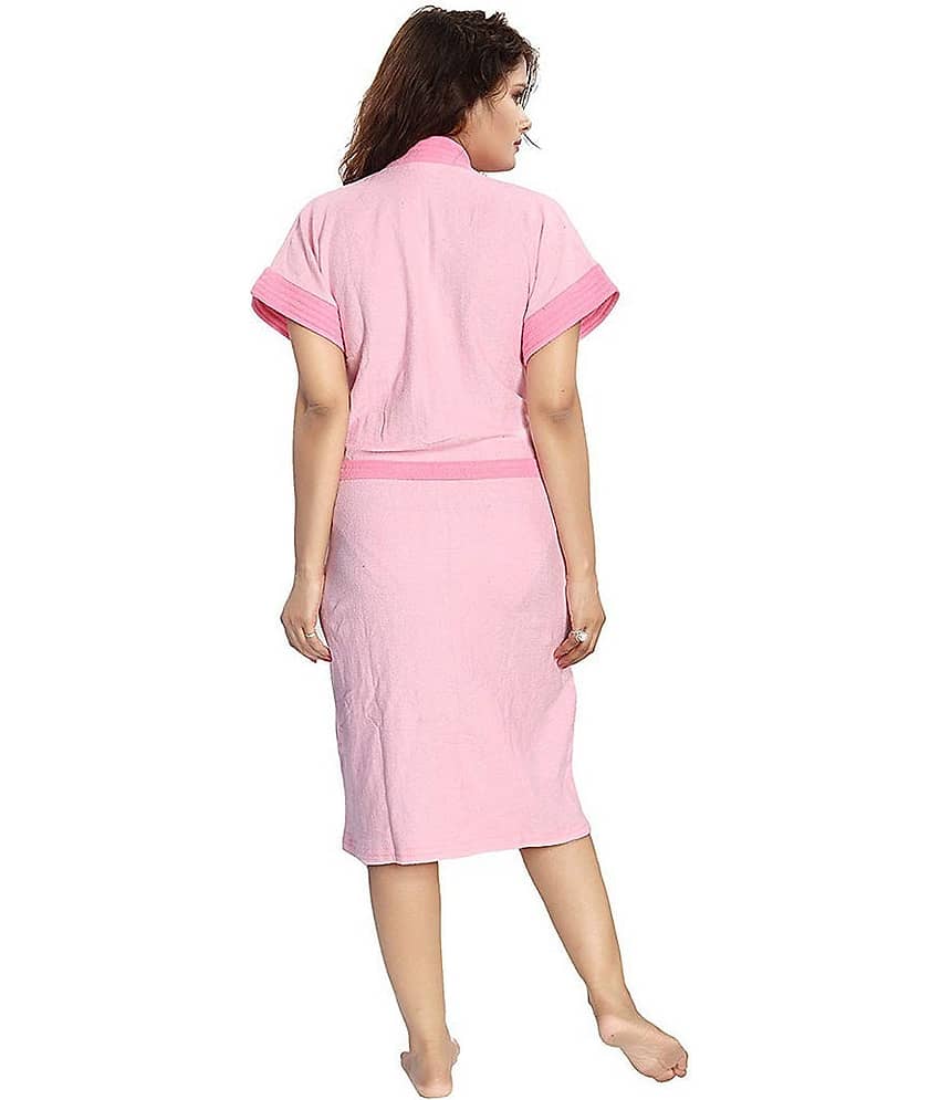 Poorak Pink Free Size Bathrobe ( Pack of 1 ) view 2