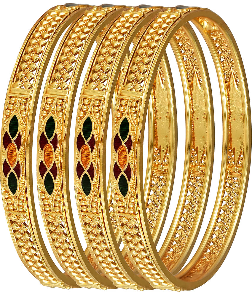 Vighnaharta Gold Bangle ( Pack of 4 ) view 2
