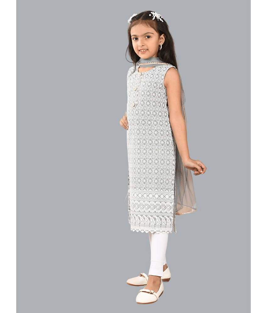 HLGARMENTS Girls Cotton Kurti Legging Set ( Pack of 3 , Blue ) view 2