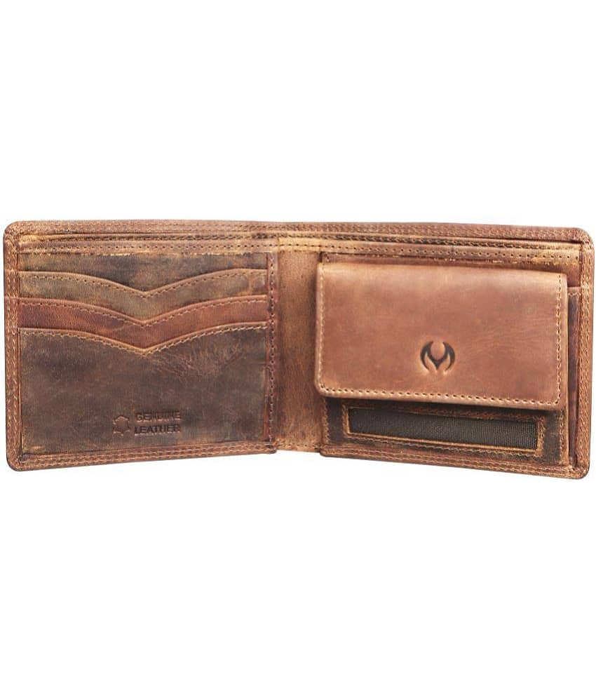 MODEWELT Brown Leather Men's Regular Wallet ( Pack of 1 ) view 2