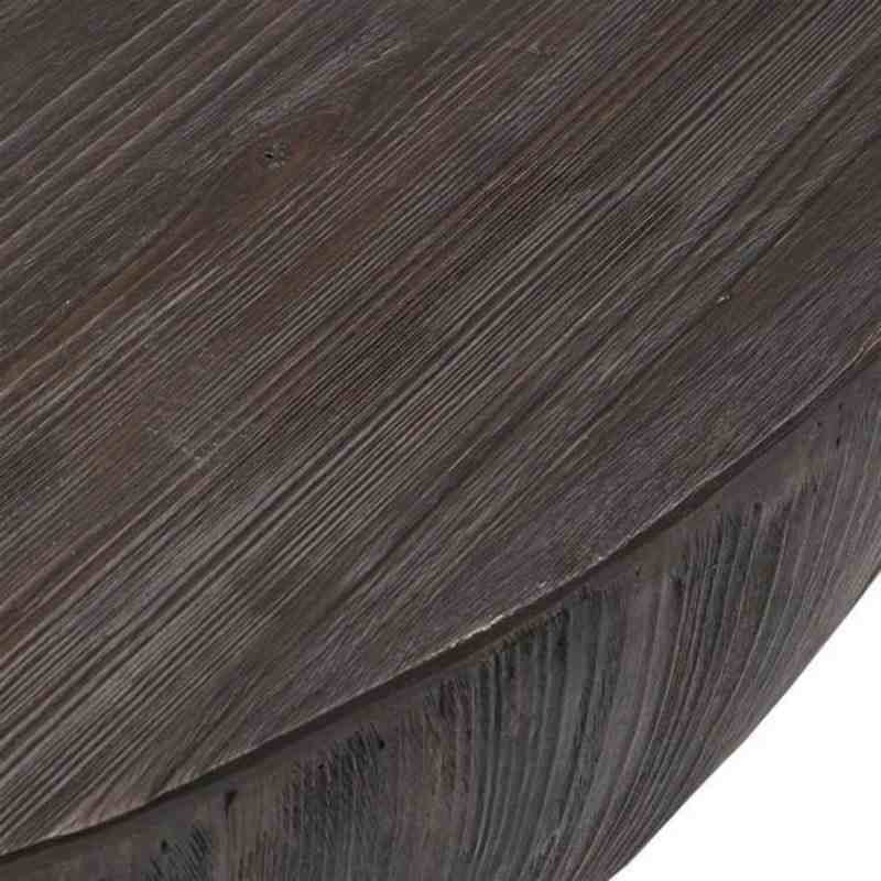 Wooden Antique Finish Round Handmade Drum Coffee Table view 2