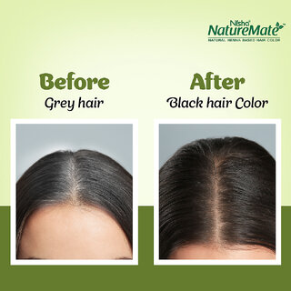 Nisha Nature Mate Henna Based Hair Color Powder Natural Black 10Gm Sachet Pack of 10 (Natural Black, 10gm Pack of 10) view 2