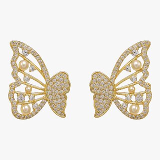 Crystal Butterfly Stud Earrings