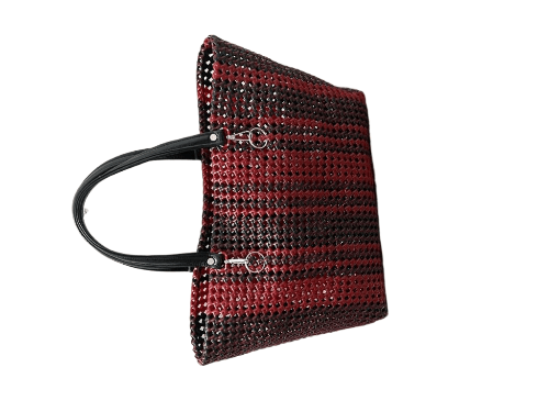 Handwoven Red & Brown Tote Bag view 2