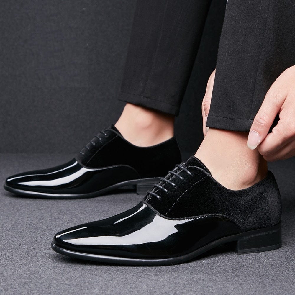 Bxxy's Faux Leather Semi Suede Classic Party Wear Lace-up Shoes for Men view 2