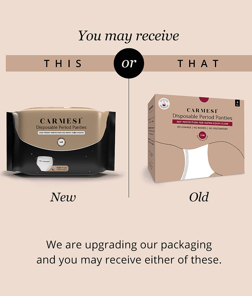 Carmesi Disposable Period Panties (L-XL), Maternity Panties, All-Night Protection, 4 Pcs view 2