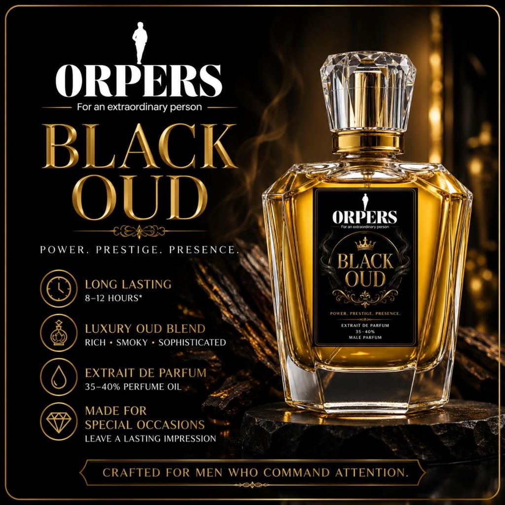 ORPERS Black Oud Extrait de Parfum for Men | Luxury Oud Perfume 100ml view 2
