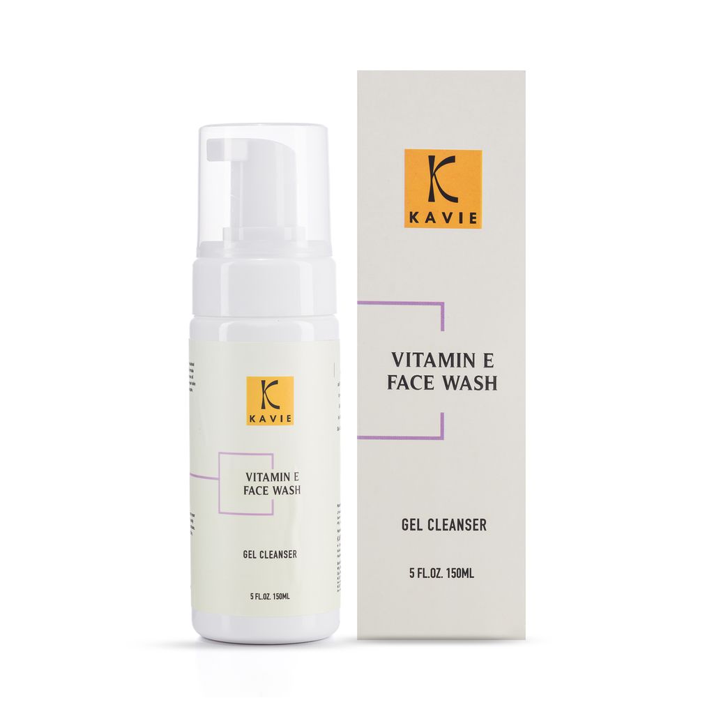 Kavie Vitamin E Face wash With Vitamin C And D-Panthenol | Vitamin E 1% | All Skin types | Sensitive Skin |Skin Repair | Reduce Hyperpigmentation | Skin Hydration |Foam Face Wash (150 ml)