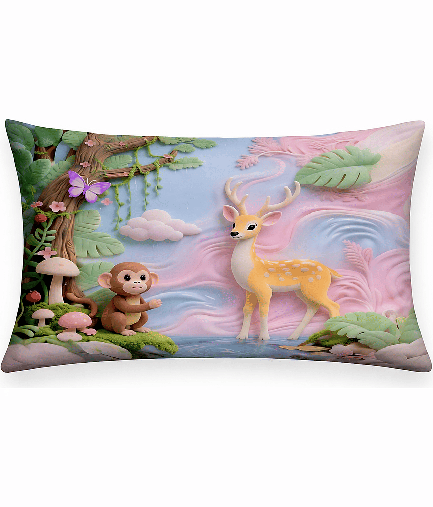 YKNIP 7D Digital Print Purple Cotton 1 Double Bedsheet with 2 Pillow Covers ( 254 cm x 228 cm ) view 2