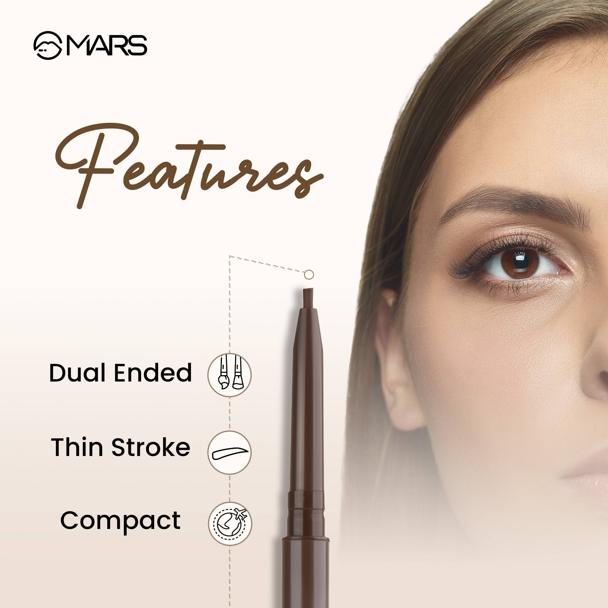 MARS Oh Brow Dual-Ended Eyebrow Pencil With Spoolie 0.1g - Black view 2