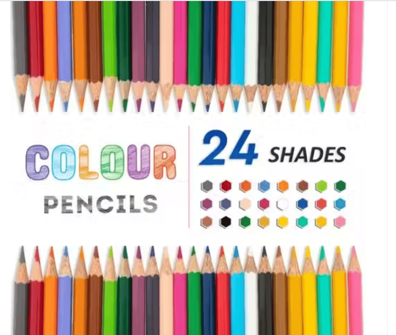 24 Shades Colour Pencil Set for Students & Kids view 2